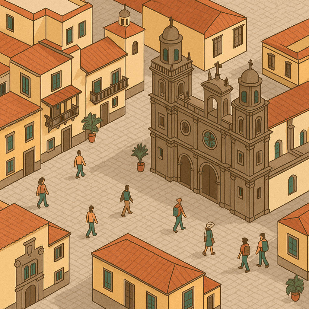 Grupo de turistas explorando el barrio histórico de Vegueta en Las Palmas.